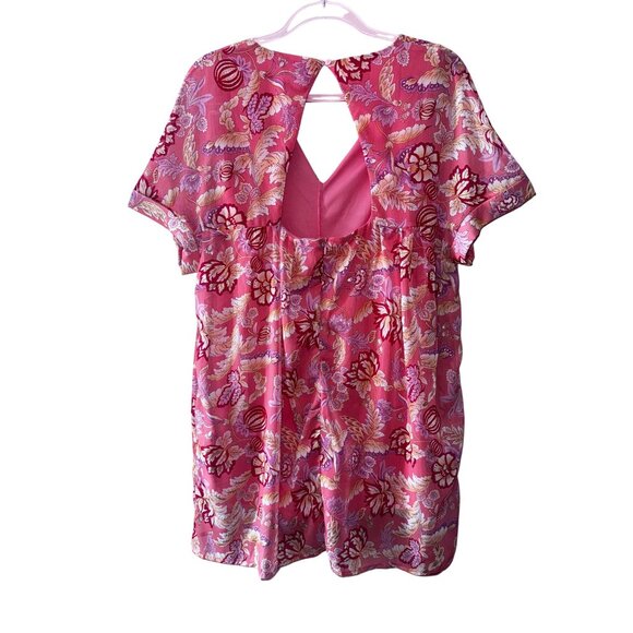 Floral Boho Kilky Paris M/L Babydoll Shorts Romper Dress Playful Pink Hippie - Picture 4 of 9